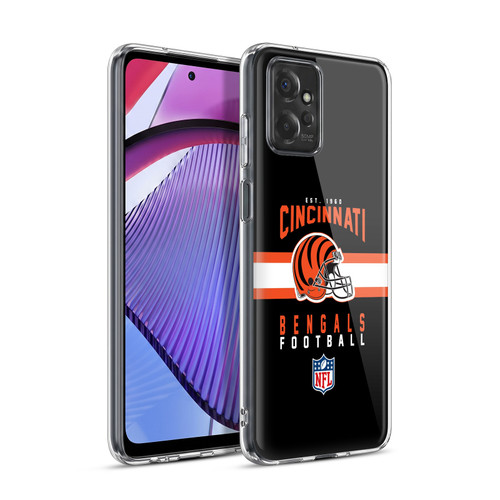 NFL Cincinnati Bengals Graphics Helmet Typography Soft Gel Case for Motorola Moto G Power (2023)