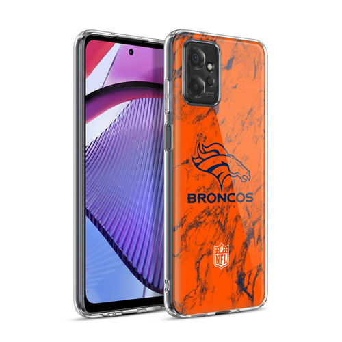 NFL Denver Broncos Graphics Coloured Marble Soft Gel Case for Motorola Moto G Power (2023)