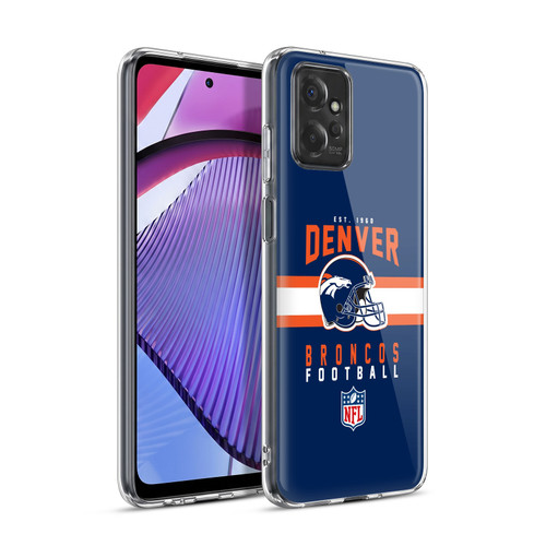 NFL Denver Broncos Graphics Helmet Typography Soft Gel Case for Motorola Moto G Power (2023)