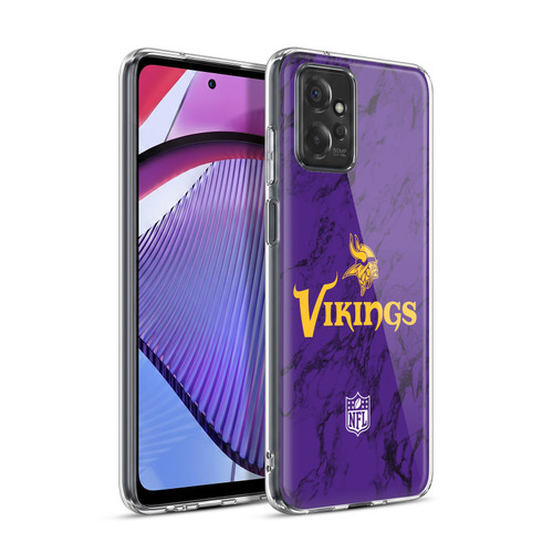 NFL Minnesota Vikings Graphics Coloured Marble Soft Gel Case for Motorola Moto G Power (2023)