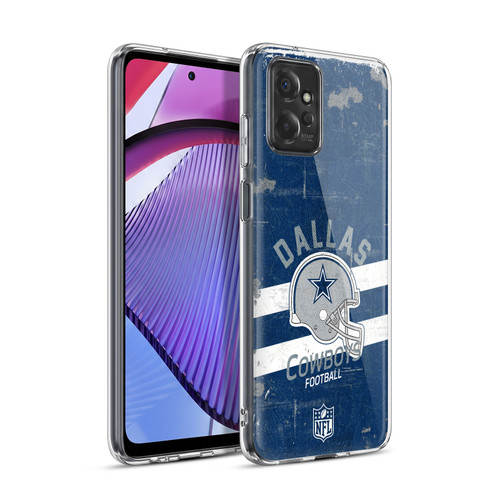 NFL Dallas Cowboys Logo Art Helmet Distressed Soft Gel Case for Motorola Moto G Power (2023)