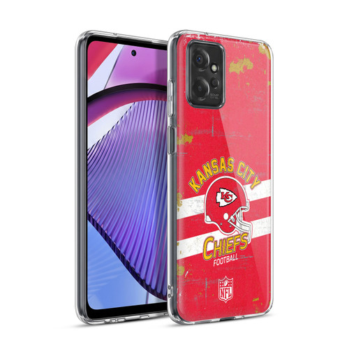 NFL Kansas City Chiefs Logo Art Helmet Distressed Soft Gel Case for Motorola Moto G Power (2023)