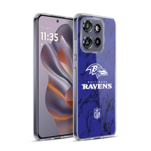 NFL Baltimore Ravens Graphics Coloured Marble Soft Gel Case for Motorola Edge 50 Neo