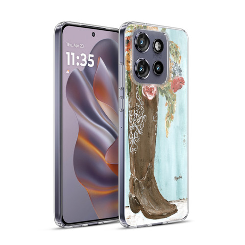 Haley Bush Floral Painting Boot Soft Gel Case for Motorola Edge 50 Neo