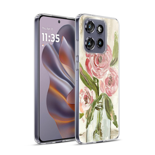 Haley Bush Floral Painting Pink Vase Soft Gel Case for Motorola Edge 50 Neo