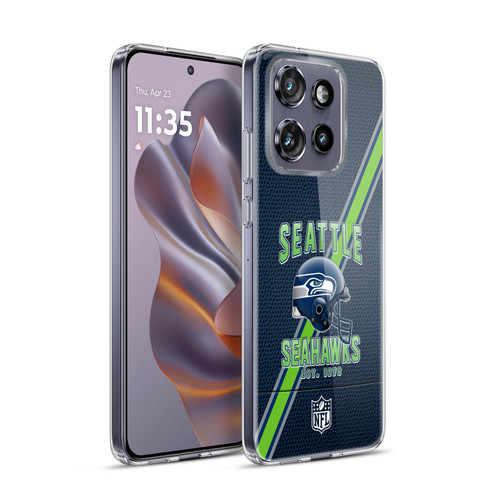 NFL Seattle Seahawks Logo Art Football Stripes Soft Gel Case for Motorola Edge 50 Neo