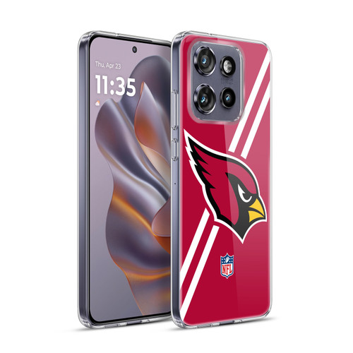 NFL Arizona Cardinals Logo Stripes Soft Gel Case for Motorola Edge 50 Neo
