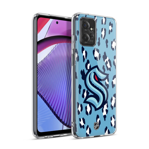 NHL Seattle Kraken Leopard Pattern Soft Gel Case for Motorola Moto G Power (2023)