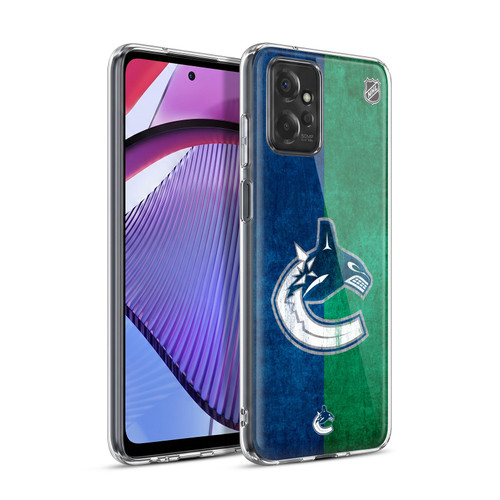 NHL Vancouver Canucks Half Distressed Soft Gel Case for Motorola Moto G Power (2023)