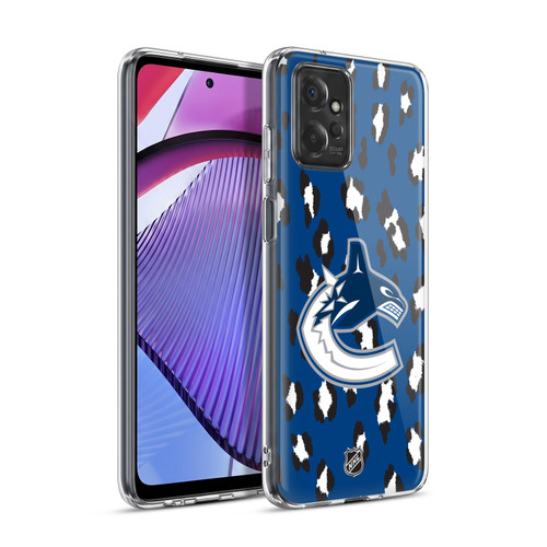 NHL Vancouver Canucks Leopard Pattern Soft Gel Case for Motorola Moto G Power (2023)