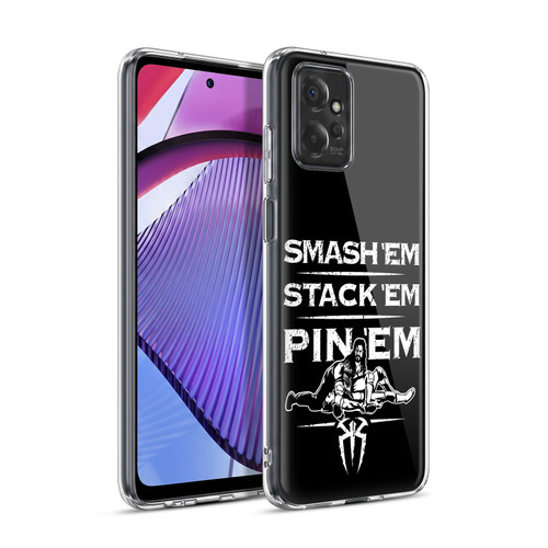 WWE R. Reigns Graphics Smash Em Stack Em Pin Em Soft Gel Case for Motorola Moto G Power (2023)