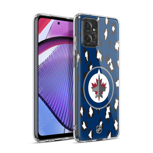 NHL Winnipeg Jets Leopard Pattern Soft Gel Case for Motorola Moto G Power (2023)
