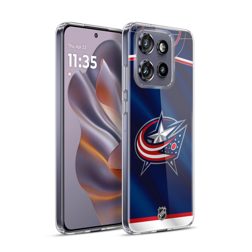 NHL Columbus Blue Jackets Jersey Soft Gel Case for Motorola Edge 50 Neo