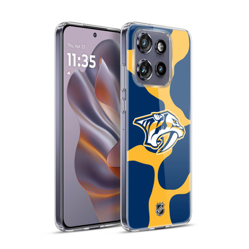 NHL Nashville Predators Cow Pattern Soft Gel Case for Motorola Edge 50 Neo