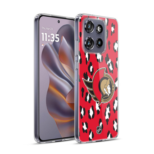 NHL Ottawa Senators Leopard Pattern Soft Gel Case for Motorola Edge 50 Neo