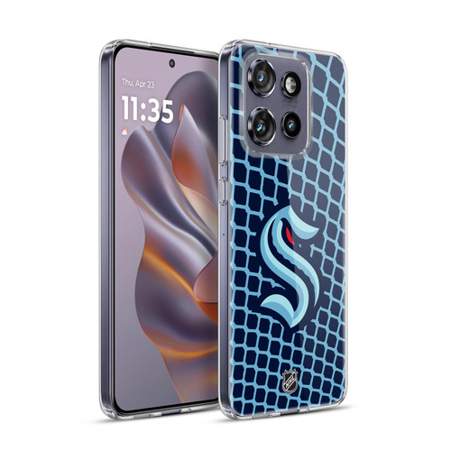 NHL Seattle Kraken Net Pattern Soft Gel Case for Motorola Edge 50 Neo
