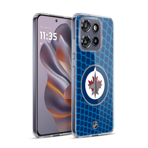NHL Winnipeg Jets Net Pattern Soft Gel Case for Motorola Edge 50 Neo
