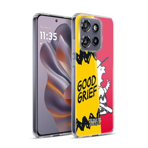Peanuts Halfs And Laughs Charlie Good Grief Soft Gel Case for Motorola Edge 50 Neo