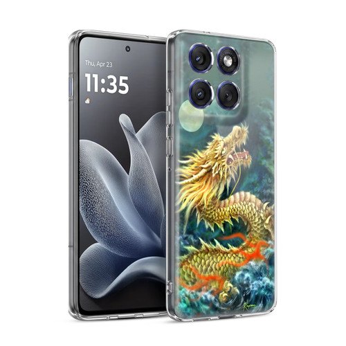 Kayomi Harai Animals And Fantasy Asian Dragon In The Moon Soft Gel Case for Motorola Edge 70
