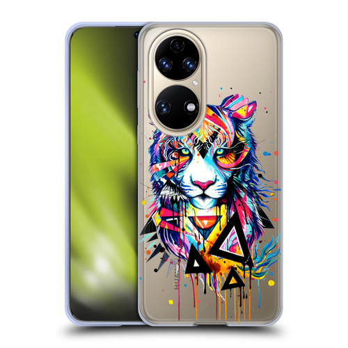 Pixie Cold Cats Shattered Tiger Soft Gel Case for Huawei P50