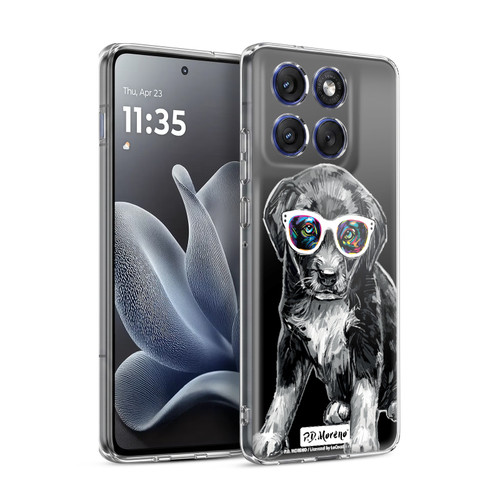 P.D. Moreno Black And White Dogs Puppy Soft Gel Case for Motorola Edge 70