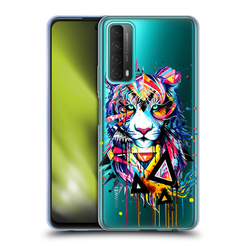 Pixie Cold Cats Shattered Tiger Soft Gel Case for Huawei P Smart (2021)