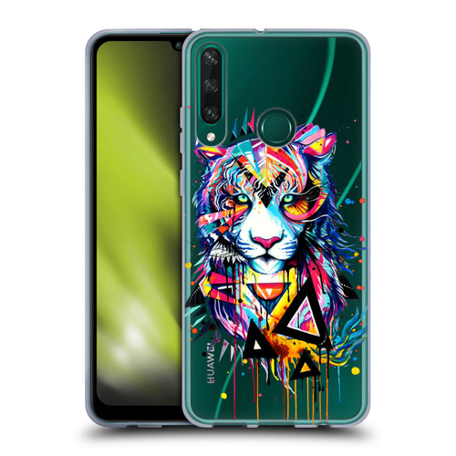 Pixie Cold Cats Shattered Tiger Soft Gel Case for Huawei Y6p