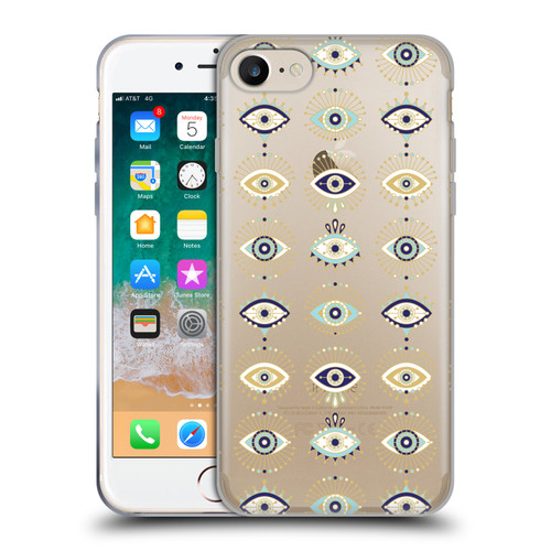 Cat Coquillette Linear White Evil Eyes Pattern Soft Gel Case for Apple iPhone 7 / 8 / SE 2020 & 2022
