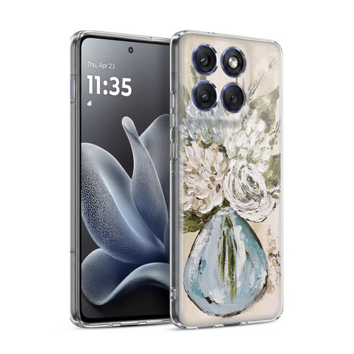 Haley Bush Floral Painting Blue And White Vase Soft Gel Case for Motorola Edge 70