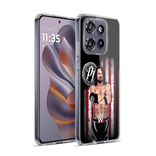 WWE American Flag Superstars AJ Styles Soft Gel Case for Motorola Edge 50 Neo