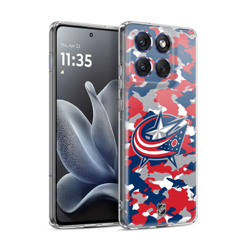 NHL Columbus Blue Jackets Camouflage Soft Gel Case for Motorola Edge 70