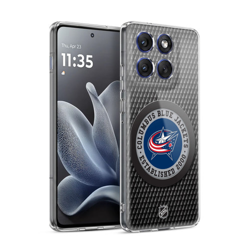 NHL Columbus Blue Jackets Puck Texture Soft Gel Case for Motorola Edge 70