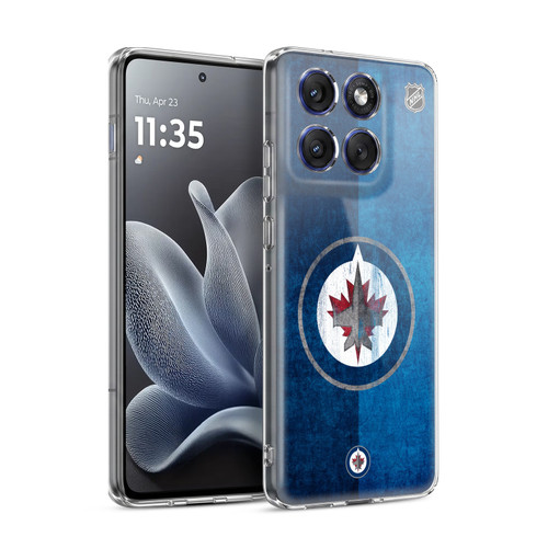 NHL Winnipeg Jets Half Distressed Soft Gel Case for Motorola Edge 70