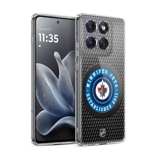 NHL Winnipeg Jets Puck Texture Soft Gel Case for Motorola Edge 70