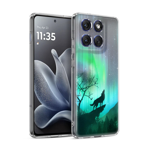 Head Case Designs Northern Lights Howling Wolf Soft Gel Case for Motorola Edge 70