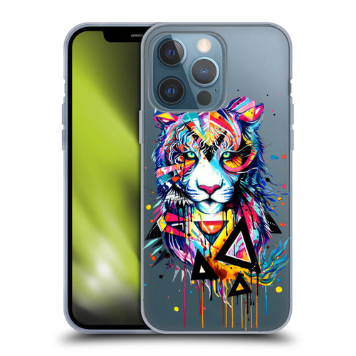 Pixie Cold Cats Shattered Tiger Soft Gel Case for Apple iPhone 13 Pro