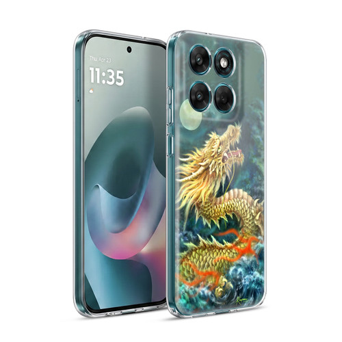 Kayomi Harai Animals And Fantasy Asian Dragon In The Moon Soft Gel Case for Motorola Moto G77