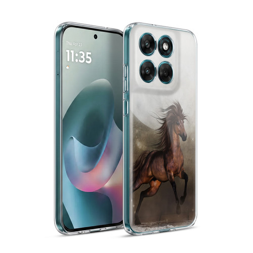 Simone Gatterwe Horses Brown Soft Gel Case for Motorola Moto G77