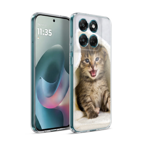 Head Case Designs Cats Kitten In Warm Towel Soft Gel Case for Motorola Moto G77