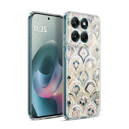 Micklyn Le Feuvre Marble Patterns Art Deco Tiles In Soft Pastels Soft Gel Case for Motorola Moto G77