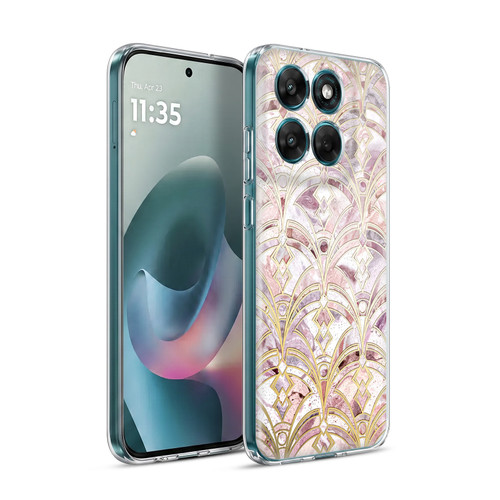 Micklyn Le Feuvre Marble Patterns Dusty Rose And Coral Art Deco Marbling Pattern Soft Gel Case for Motorola Moto G77