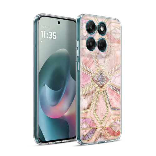 Micklyn Le Feuvre Marble Patterns Gilded Stone Tiles Soft Gel Case for Motorola Moto G77