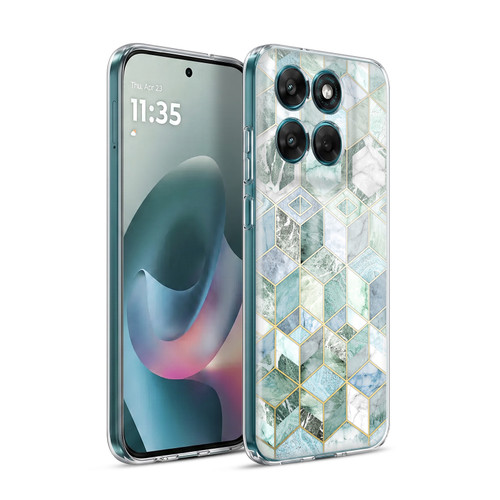 Micklyn Le Feuvre Marble Patterns Jade Honeycomb Soft Gel Case for Motorola Moto G77