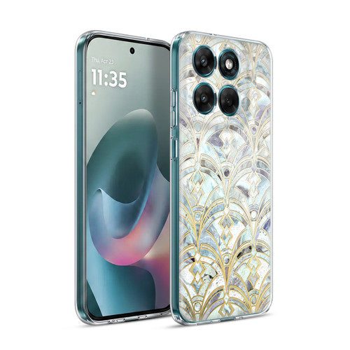 Micklyn Le Feuvre Marble Patterns Pale Bright Mint And Sage Art Deco Marbling Soft Gel Case for Motorola Moto G77