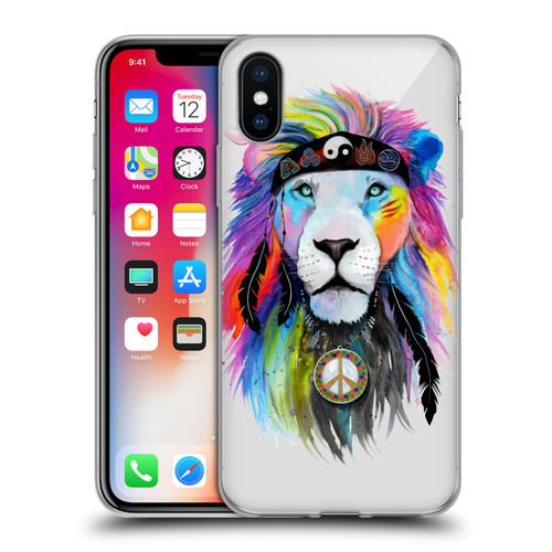 Pixie Cold Cats Hippy Lion Soft Gel Case for Apple iPhone X / iPhone XS