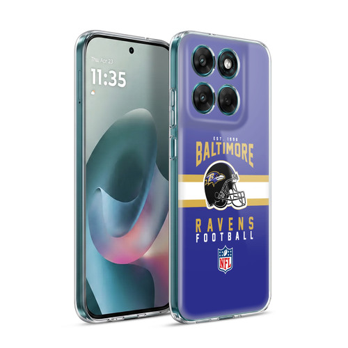 NFL Baltimore Ravens Graphics Helmet Typography Soft Gel Case for Motorola Moto G77