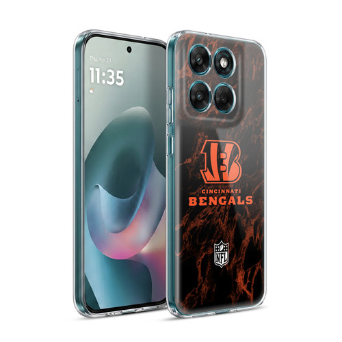 NFL Cincinnati Bengals Graphics Coloured Marble Soft Gel Case for Motorola Moto G77