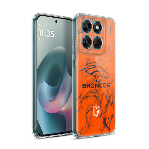 NFL Denver Broncos Graphics Coloured Marble Soft Gel Case for Motorola Moto G77