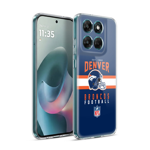 NFL Denver Broncos Graphics Helmet Typography Soft Gel Case for Motorola Moto G77