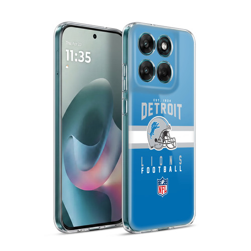 NFL Detroit Lions Graphics Helmet Typography Soft Gel Case for Motorola Moto G77